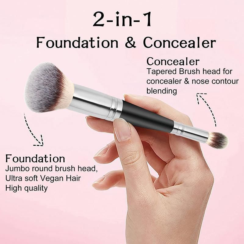 Double Ended Makeup Brush Liquid Foundation Powder Eyeshadow Cosmetic Brush Tool V528-9360312204284