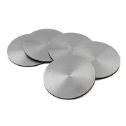 Stainless Steel Drink Coaster Set 6PCS Heat Resistant Cup Pads With Holder V528-9360312204321