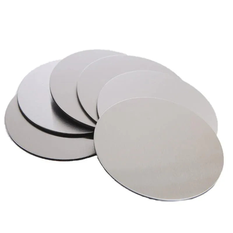 Stainless Steel Drink Coaster Set 6PCS Heat Resistant Cup Pads With Holder V528-9360312204321