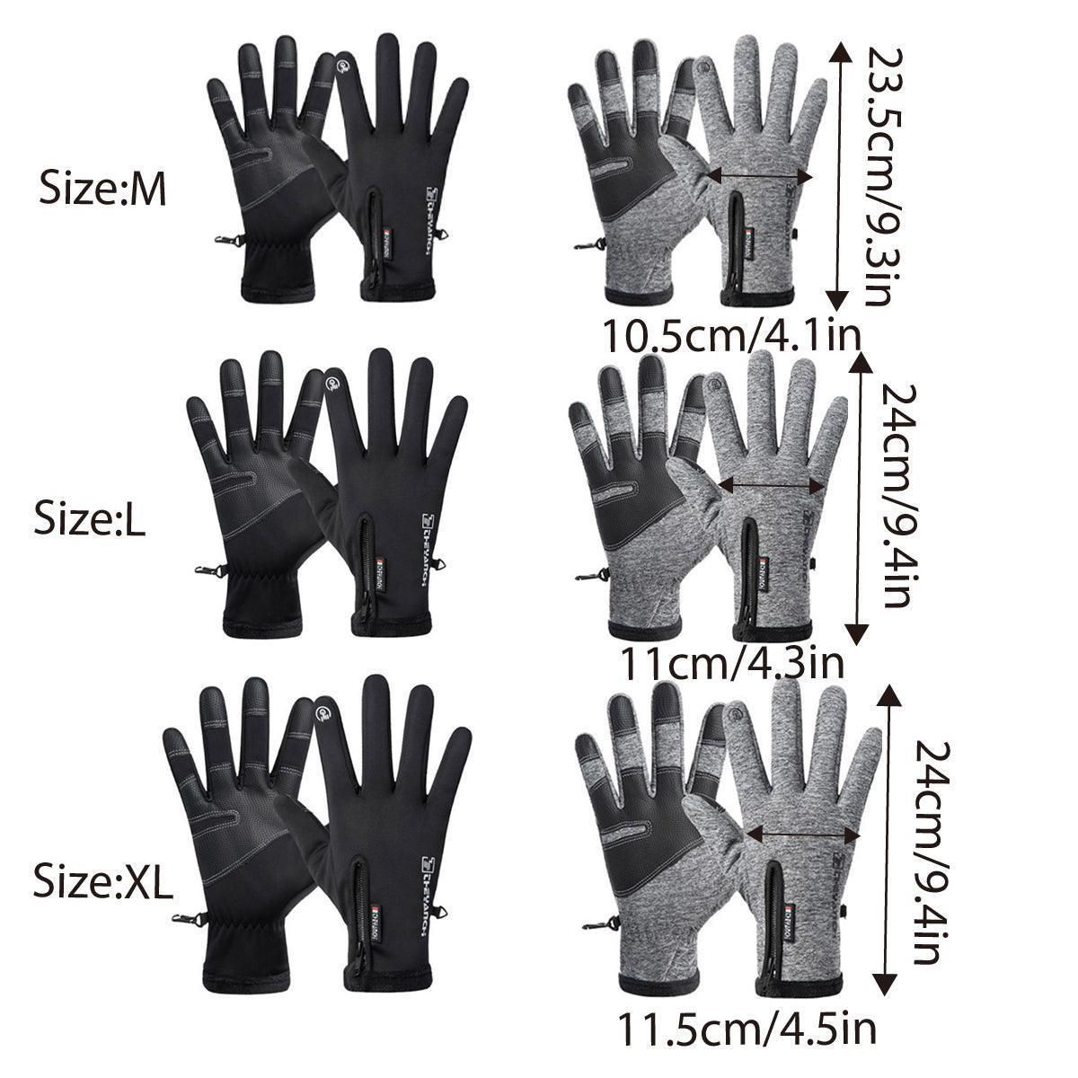 Winter Gloves Thermal Touch Screen Thermal Windproof Warm Black - L V528-9360312204376