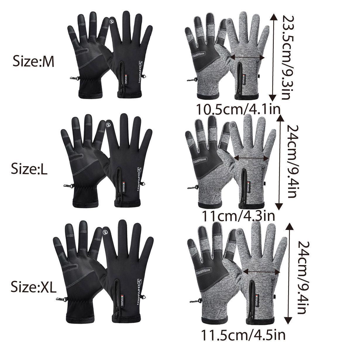 Winter Gloves Thermal Touch Screen Thermal Windproof Warm Grey - XL V528-9360312204413