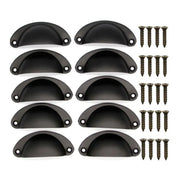 30X Modern Cup Cabinet Handle Knob Drawer Furniture Door Pull Shell Cupboard - Black V528-9360312205694