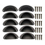 30X Modern Cup Cabinet Handle Knob Drawer Furniture Door Pull Shell Cupboard - Black V528-9360312205694