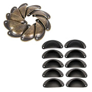 30X Modern Cup Cabinet Handle Knob Drawer Furniture Door Pull Shell Cupboard - Black V528-9360312205694