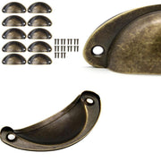 30X Modern Cup Cabinet Handle Knob Drawer Furniture Door Pull Shell Cupboard - Black V528-9360312205694
