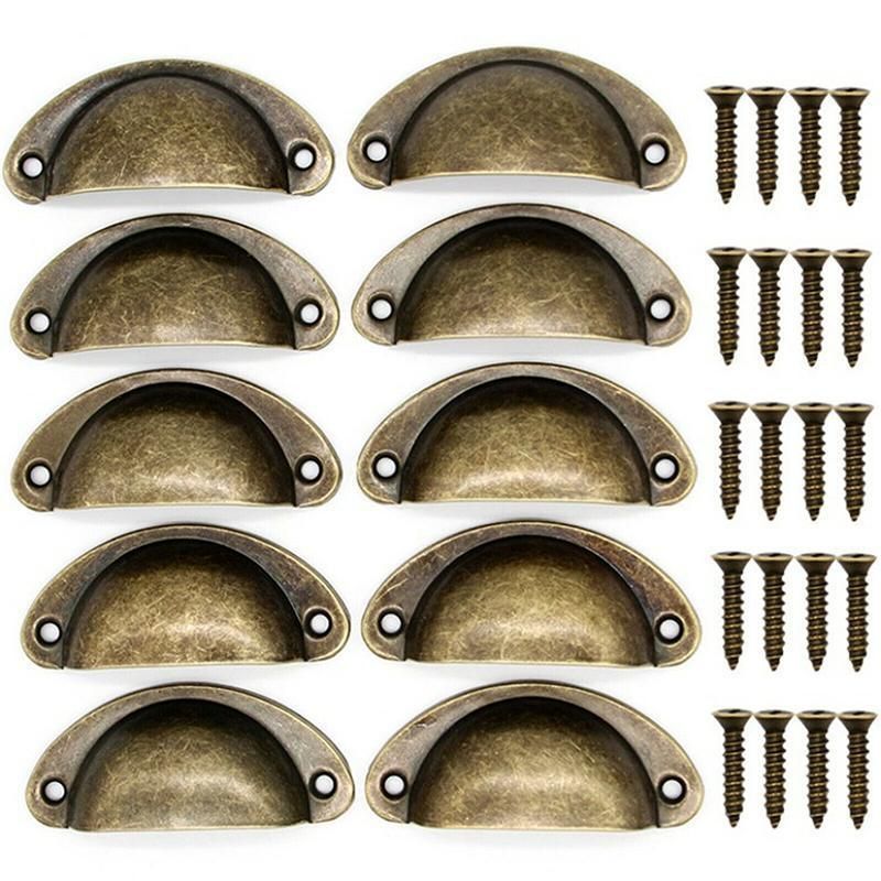 30X Modern Cup Cabinet Handle Knob Drawer Furniture Door Pull Shell Cupboard - Bronze V528-9360312205700