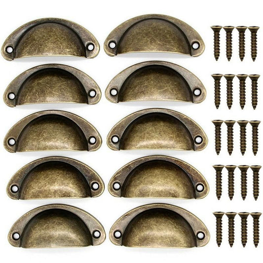 30X Modern Cup Cabinet Handle Knob Drawer Furniture Door Pull Shell Cupboard - Bronze V528-9360312205700
