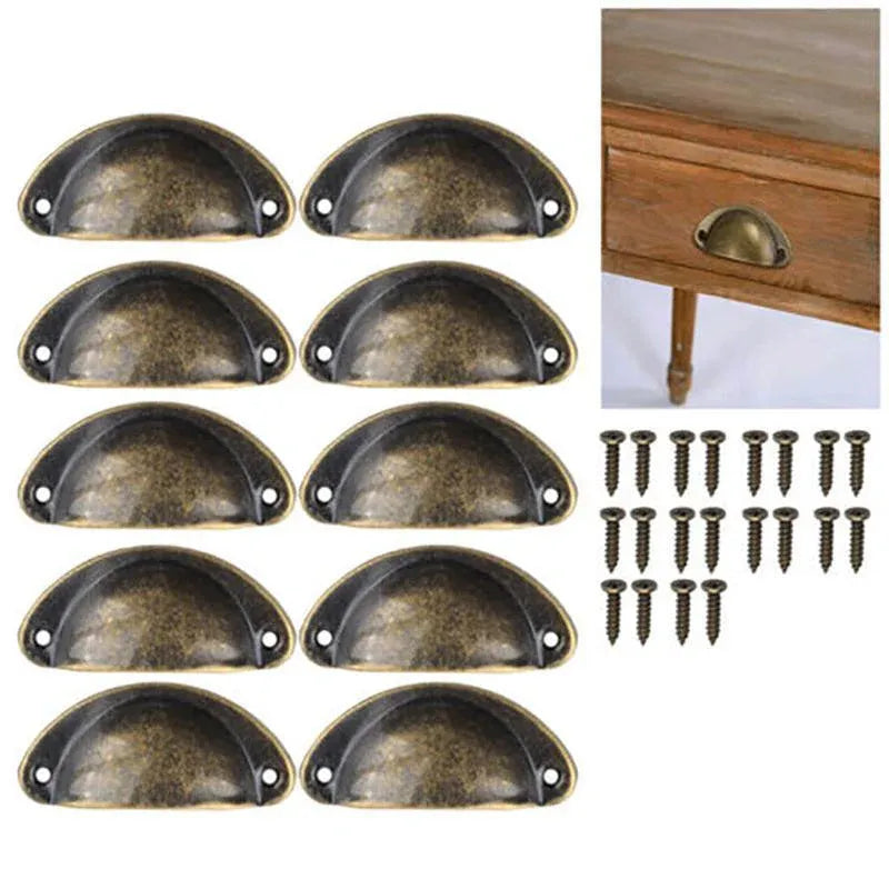 30X Modern Cup Cabinet Handle Knob Drawer Furniture Door Pull Shell Cupboard - Bronze V528-9360312205700