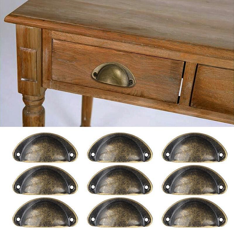 30X Modern Cup Cabinet Handle Knob Drawer Furniture Door Pull Shell Cupboard - Bronze V528-9360312205700