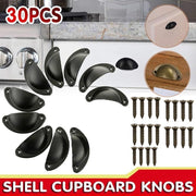 30X Modern Cup Cabinet Handle Knob Drawer Furniture Door Pull Shell Cupboard - Bronze V528-9360312205700