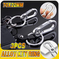 3PCS Zinc Alloy Spring Hook Keychain with Key Rings for Car Keys and Bags V528-9360312205779