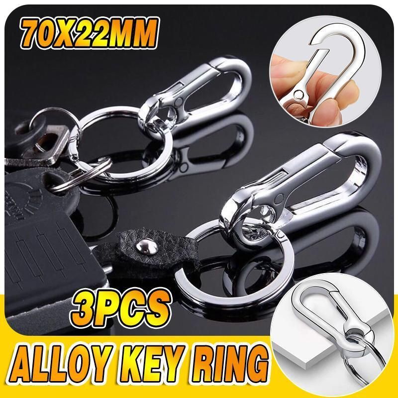 3PCS Zinc Alloy Spring Hook Keychain with Key Rings for Car Keys and Bags V528-9360312205779