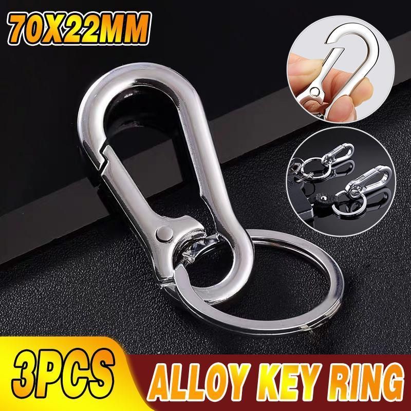 3PCS Zinc Alloy Spring Hook Keychain with Key Rings for Car Keys and Bags V528-9360312205779