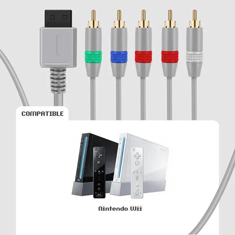 HDTV 5 RCA Component HD TV Audio Video Cable for Nintendo Wii amp WiiU U Console V528-9360312205861