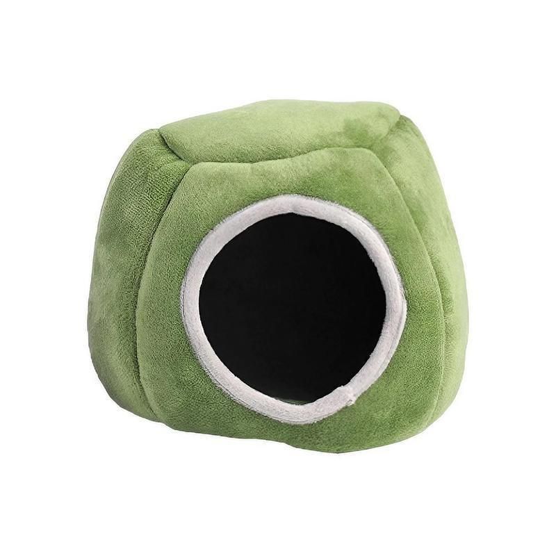 Soft Small Animal Guinea Pig Cozy Warm Pet Tent Hamster House Hideout Cave Bed - Green-Stump V528-9360312206899