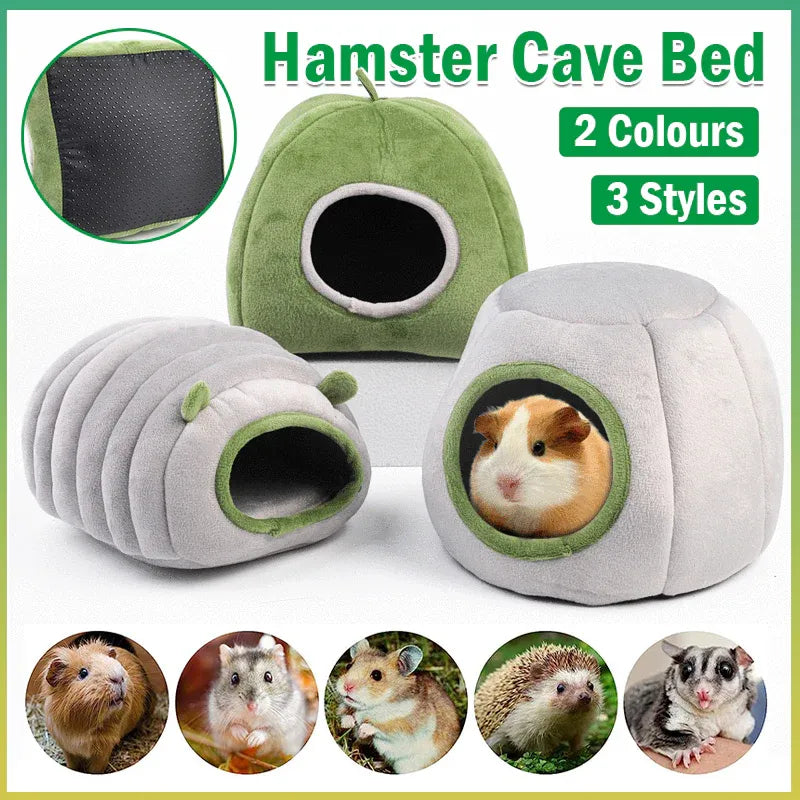 Soft Small Animal Guinea Pig Cozy Warm Pet Tent Hamster House Hideout Cave Bed - Green-Stump V528-9360312206899