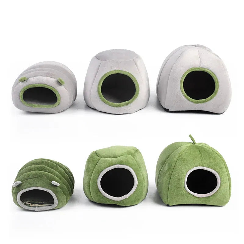 Soft Small Animal Guinea Pig Cozy Warm Pet Tent Hamster House Hideout Cave Bed - Grey-Pyramid V528-9360312206905