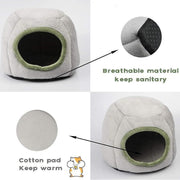 Soft Small Animal Guinea Pig Cozy Warm Pet Tent Hamster House Hideout Cave Bed - Grey-Pyramid V528-9360312206905