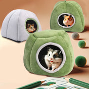 Soft Small Animal Guinea Pig Cozy Warm Pet Tent Hamster House Hideout Cave Bed - Grey-Pyramid V528-9360312206905
