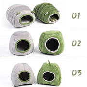 Soft Small Animal Guinea Pig Cozy Warm Pet Tent Hamster House Hideout Cave Bed - Grey-Pyramid V528-9360312206905