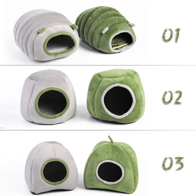 Soft Small Animal Guinea Pig Cozy Warm Pet Tent Hamster House Hideout Cave Bed - Grey-Pyramid V528-9360312206905