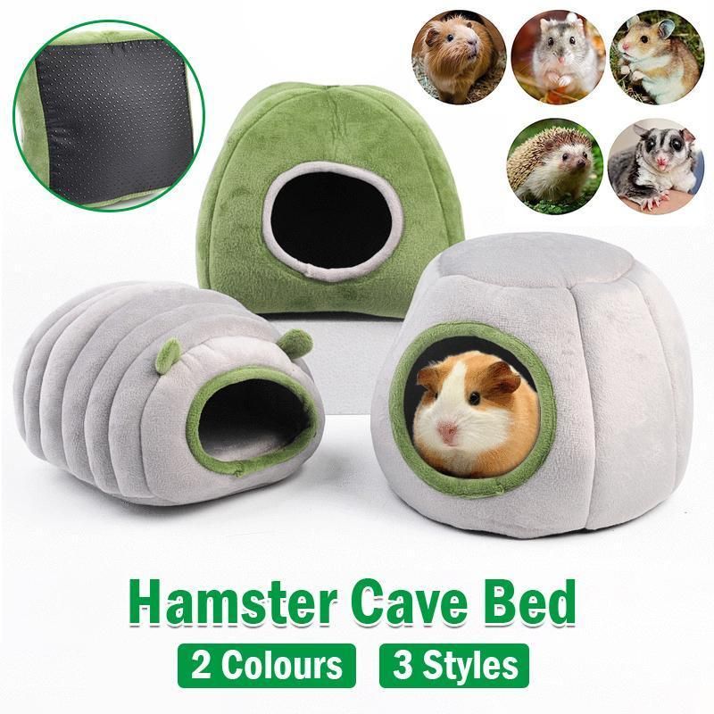 Soft Small Animal Guinea Pig Cozy Warm Pet Tent Hamster House Hideout Cave Bed - Grey-Pyramid V528-9360312206905
