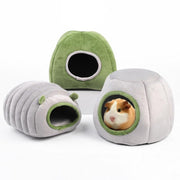 Soft Small Animal Guinea Pig Cozy Warm Pet Tent Hamster House Hideout Cave Bed - Grey-Pyramid V528-9360312206905