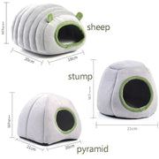 Soft Small Animal Guinea Pig Cozy Warm Pet Tent Hamster House Hideout Cave Bed - Grey-Sheep V528-9360312206912