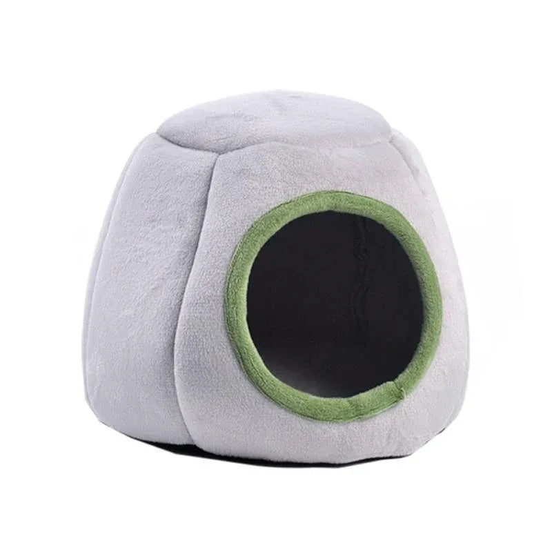 Soft Small Animal Guinea Pig Cozy Warm Pet Tent Hamster House Hideout Cave Bed - Grey-Stump V528-9360312206929