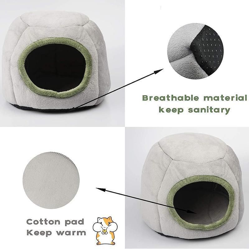 Soft Small Animal Guinea Pig Cozy Warm Pet Tent Hamster House Hideout Cave Bed - Grey-Stump V528-9360312206929