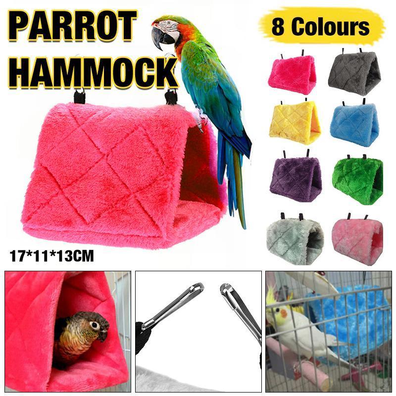 Pet Bird Parrot Parakeet Budgie Warm Hammock Cage Hut Tent Bed Hanging Cave - Blue V528-9360312206943