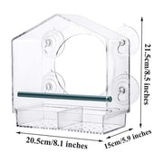 Clear Acrylic Window Bird Feeder with Strong Suction Cups and Removable Seed Tray V528-9360312207025
