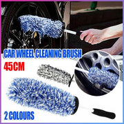 Car Wheel Cleaning Brush Tool Alloy Soft Bristle - Black+White V528-9360312214528