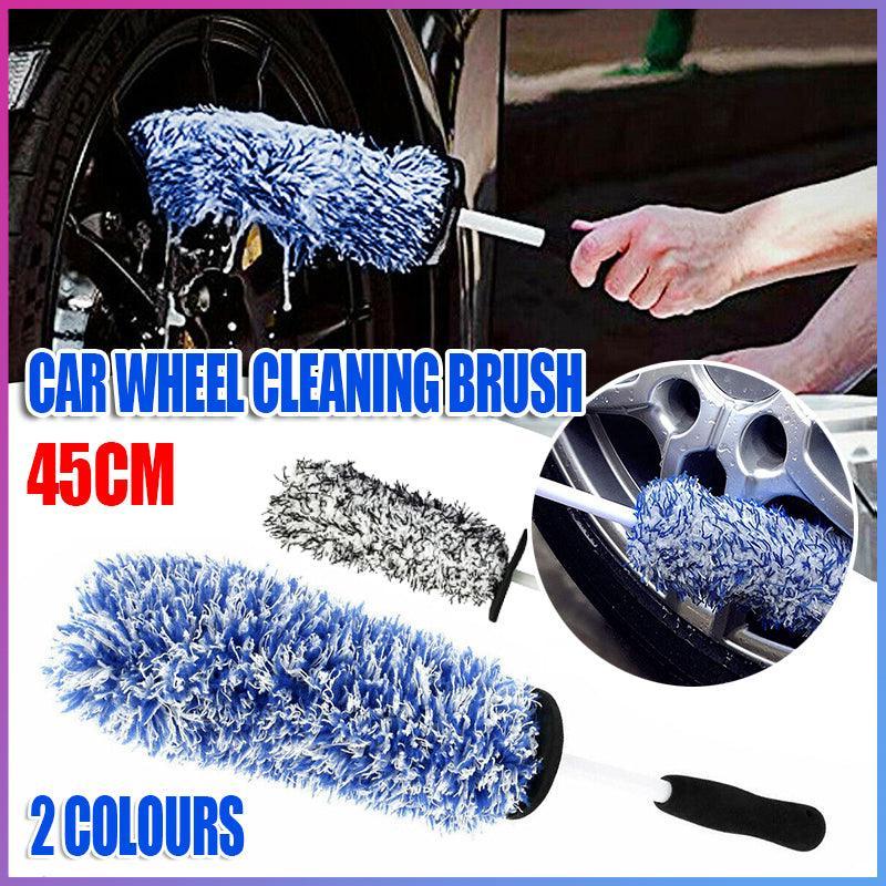 Car Wheel Cleaning Brush Tool Alloy Soft Bristle - Black+White V528-9360312214528