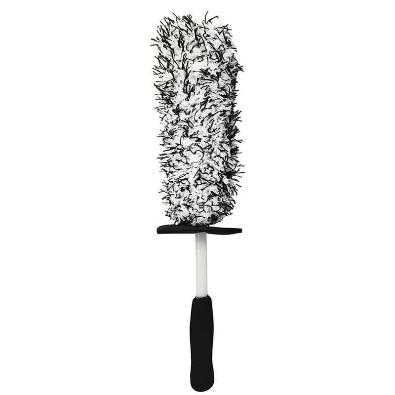 Car Wheel Cleaning Brush Tool Alloy Soft Bristle - Black+White V528-9360312214528