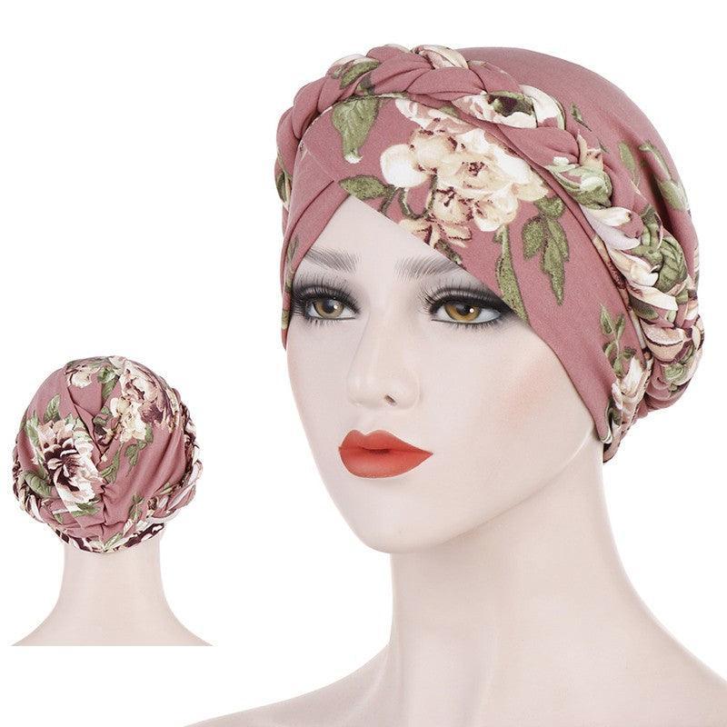 Women Floral Turban Head Wrap Cap Comfortable Chemo Headscarf Headwear - Beige zebra print V528-9360312214535