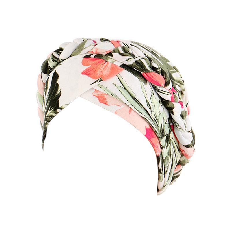 Women Floral Turban Head Wrap Cap Comfortable Chemo Headscarf Headwear - Beige zebra print V528-9360312214535