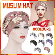 Women Floral Turban Head Wrap Cap Comfortable Chemo Headscarf Headwear - Black V528-9360312214597