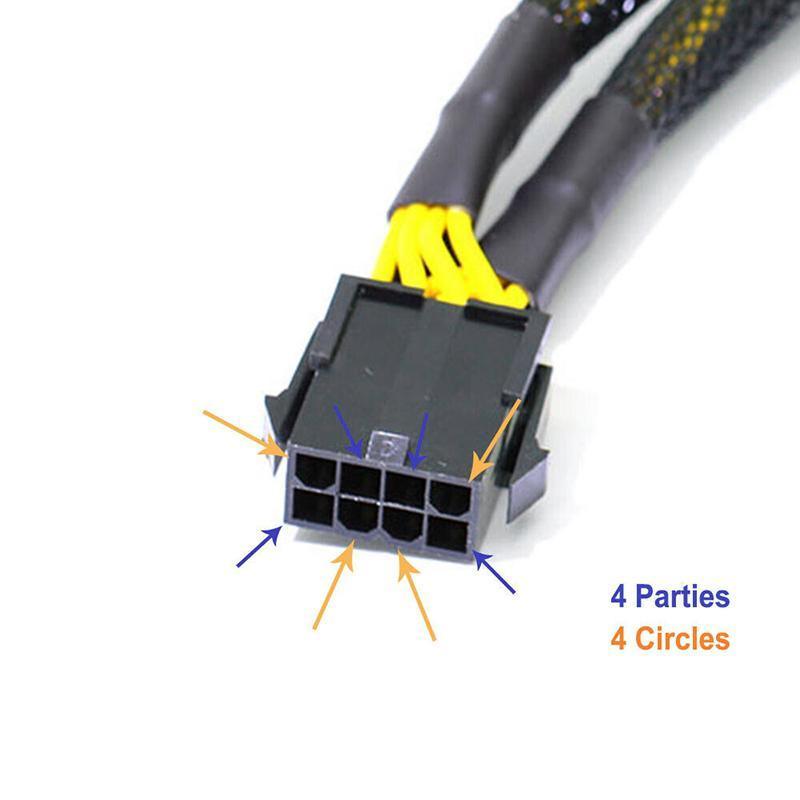 8Pin ATX 12v CPU EPS Power Extension Splitter Cable Adapter Motherboard copper V528-9360312214603