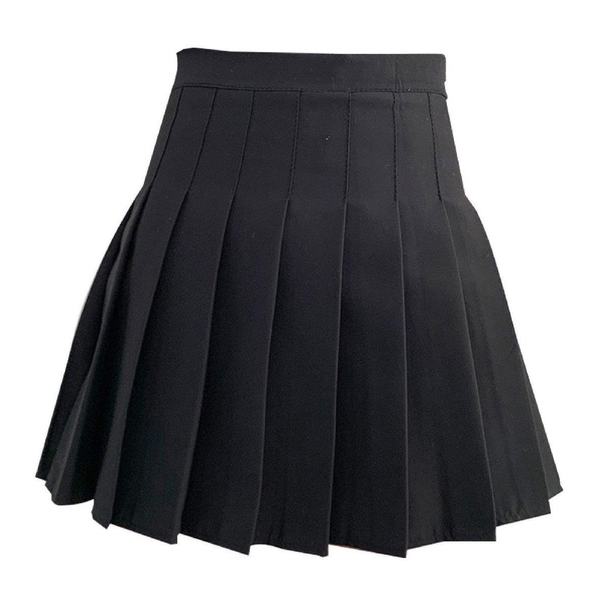 Black Women High Waist Pleated Tennis Skirt Summer Slimming - S V528-A-LINE-SKIRT-BLACK-S-546960
