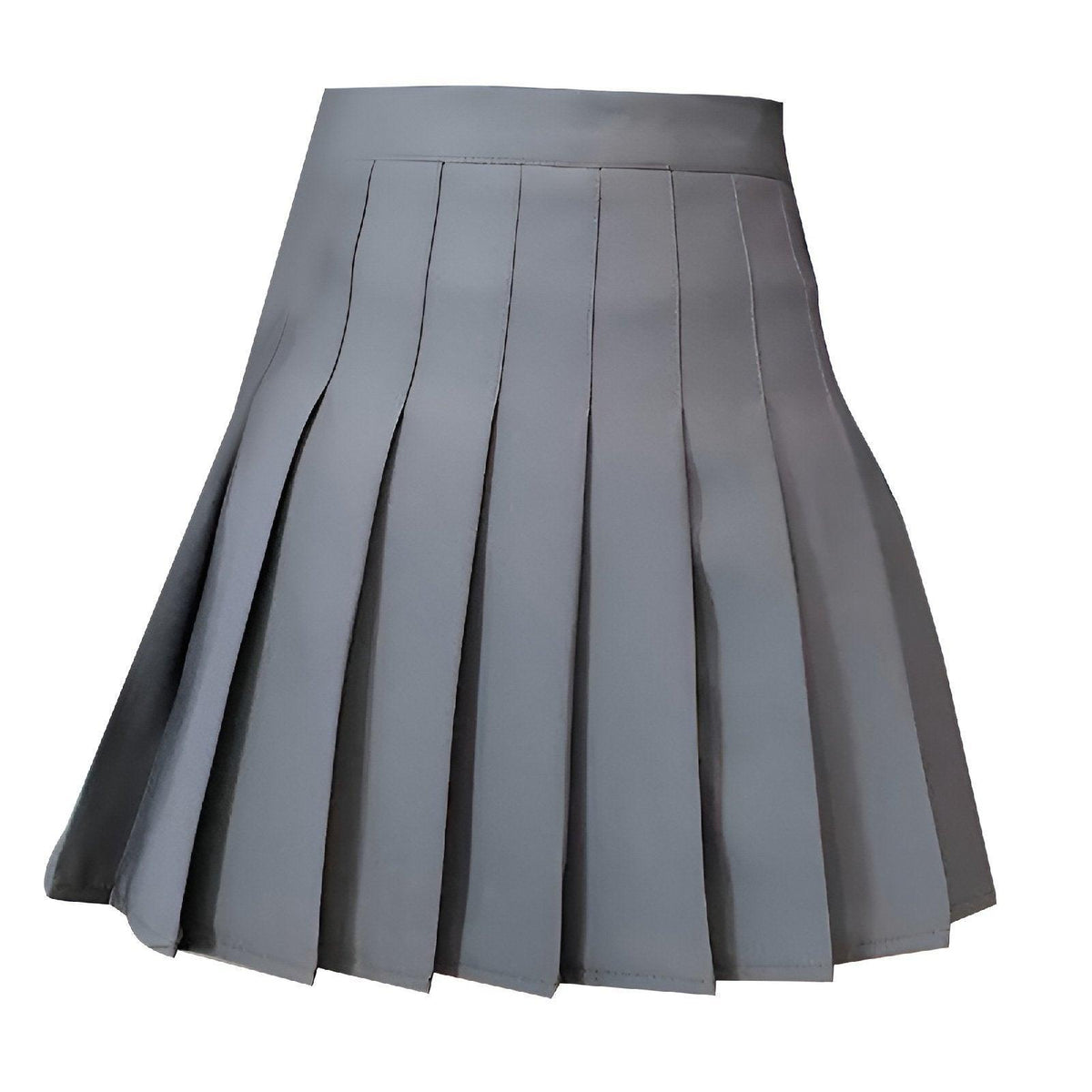 Grey Women High Waist Pleated Tennis Skirt Summer Slimming - S V528-A-LINE-SKIRT-GREY-S-403355
