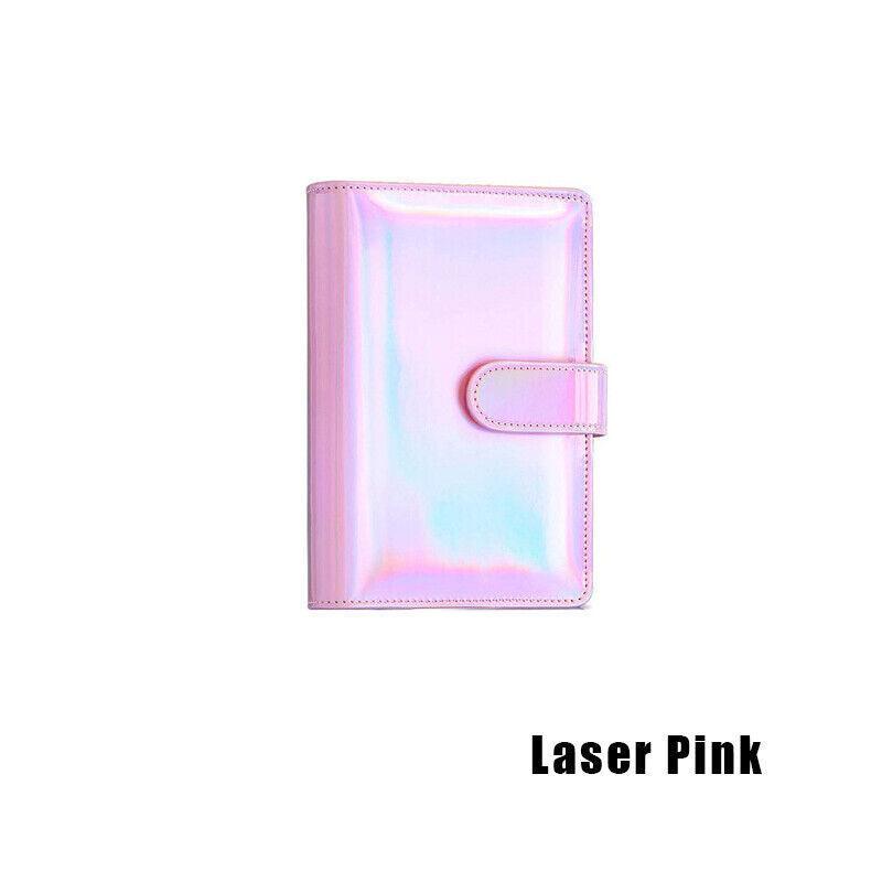 A6 Pu Leather Binder Pockets Cash Envelope Planner Notebooks - Pink+White V528-A6BINDER-PINK-589998