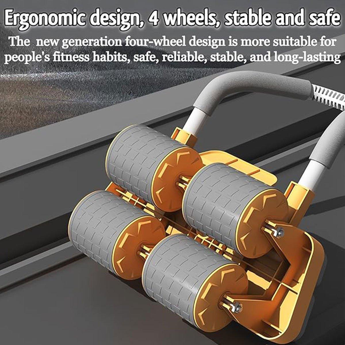 Four Wheel Abdominal Roller Automatic Rebound Ab Machine Home Fitness Equipment - Orange V528-ABDOMINAL-WHEEL-ORANGE-549661