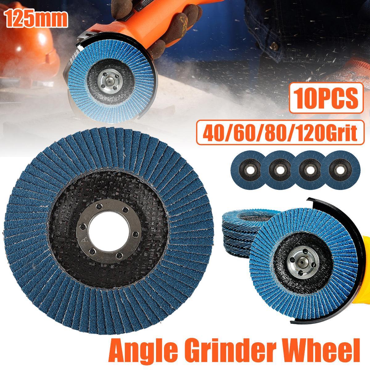 10pcs Flap Disc 40/60/80/120 Grit Angle Grinder Wheel Set Durable Sanding Tool - 40 Grit V528-ABRASIVE-DISC-40M-10PCS-626685
