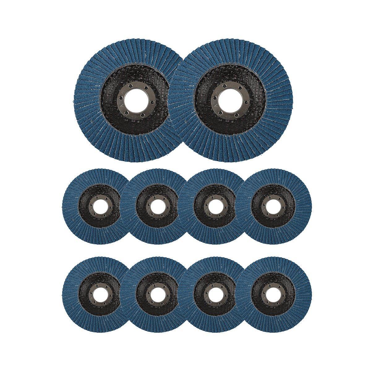 10pcs Flap Disc 40/60/80/120 Grit Angle Grinder Wheel Set Durable Sanding Tool - 40 Grit V528-ABRASIVE-DISC-40M-10PCS-626685
