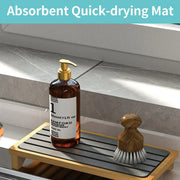 Countertop Absorbent Drainage Mat Sink Splash Pad Bathroom Tray Water Catcher - Dark Grey V528-ABSORBENT-DARK-GREY-460733