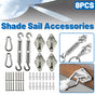 8pcs Hardware Sail Accessory Shade Canopy Fittings Sun Fixing Steel Stainless V528-ACCESSORIES-304-547906