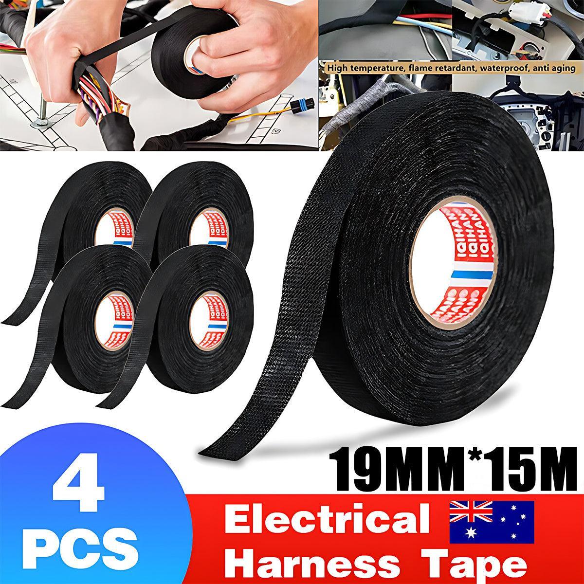 4Pcs 19Mmx 15M Adhesive Cloth Fabric Tape Cable Loom Wiring Harness For Car Auto V528-ADHESIVETAPE-4PCS-53390