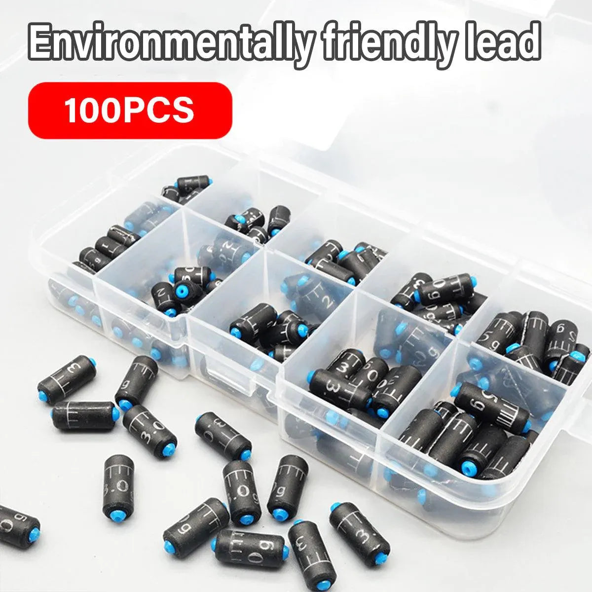 100pcs Graduated Soft Core Fishing Lead Sinkers Quick Drop Weights Tackle Set V528-ADJUSTABLE-FISHING-WEIGHT-100-706325