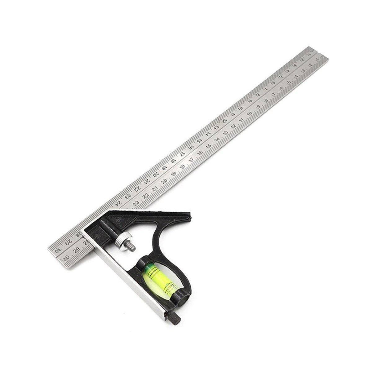 300mm Horizontal Movable Angle Ruler Adjustable Measuring Tool for Engineering V528-ADJUSTABLE-SQUARE-871256